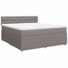 vidaXL Cama box spring con colch&oacute;n tela gris taupe 180x200 cm