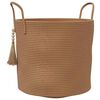 vidaXL Cesta de almacenaje algod&oacute;n marr&oacute;n &Oslash;40x35 cm