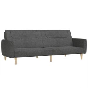 vidaXL Sof&aacute; cama de 2 plazas tela gris oscuro