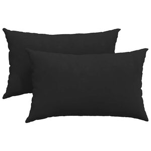 vidaXL Cojines de sof&aacute; 2 pcs Negro 50 x 30 cm tela