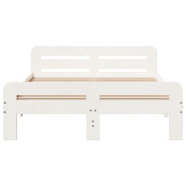 vidaXL Estructura de cama sin colchón madera maciza blanca 120x190 cm
