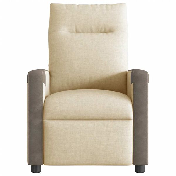 vidaXL Sillón de masaje reclinable de tela crema