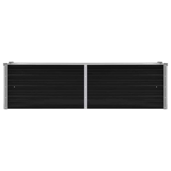 vidaXL Arriate de acero galvanizado gris antracita 160x40x45 cm