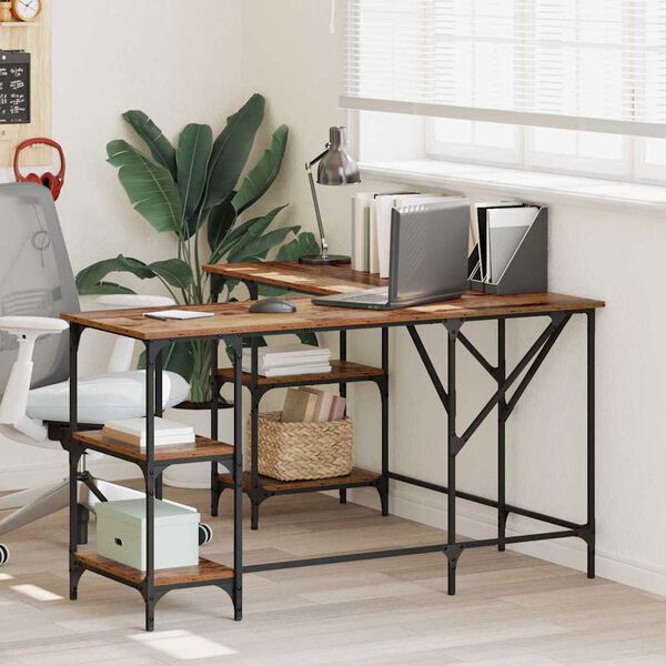 vidaXL Escritorio Madera Vieja 139 x 139 x 75 cm Madera contrachapada