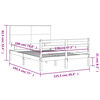 vidaXL Estructura cama de matrimonio con cabecero madera maciza blanco