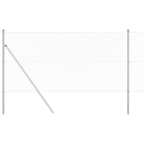 vidaXL Poste de Valla Plateado 10 x 1,4 m (malla de 40 x 40 mm) Acero