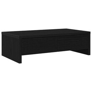 vidaXL Soporte para monitor con cajones, roble negro, 50x27x15 cm, madera de ingenier&iacute;a