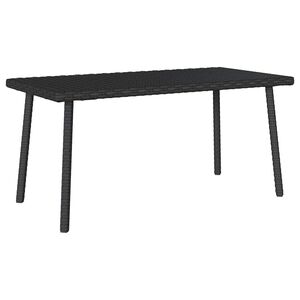 vidaXL Mesa centro jard&iacute;n rectangular negra 80x40x37cm rat&aacute;n sint&eacute;tico