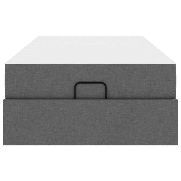 vidaXL Estructura de cama con colch&oacute;n 2 pcs Gris Tenue tela