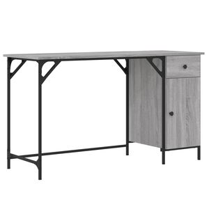 vidaXL Escritorio ordenador madera ingenier&iacute;a Sonoma gris 131x48x75 cm