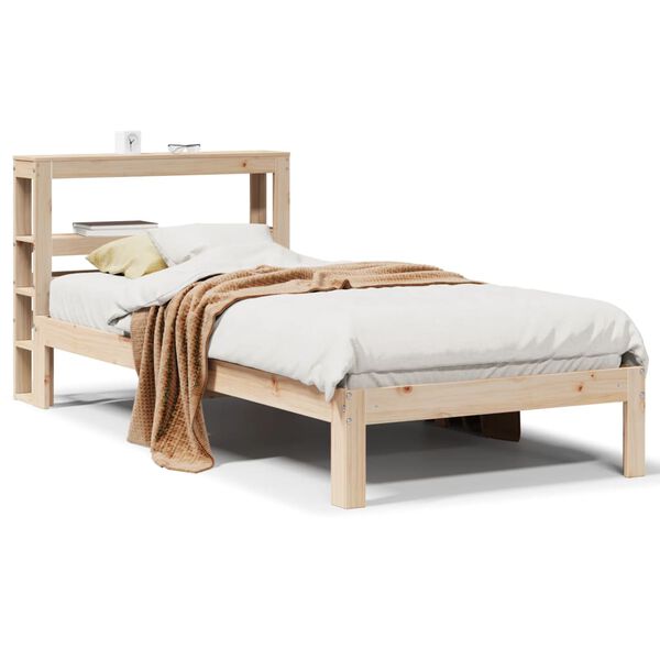 vidaXL Estructura de cama con cabecero madera maciza pino 100x200 cm