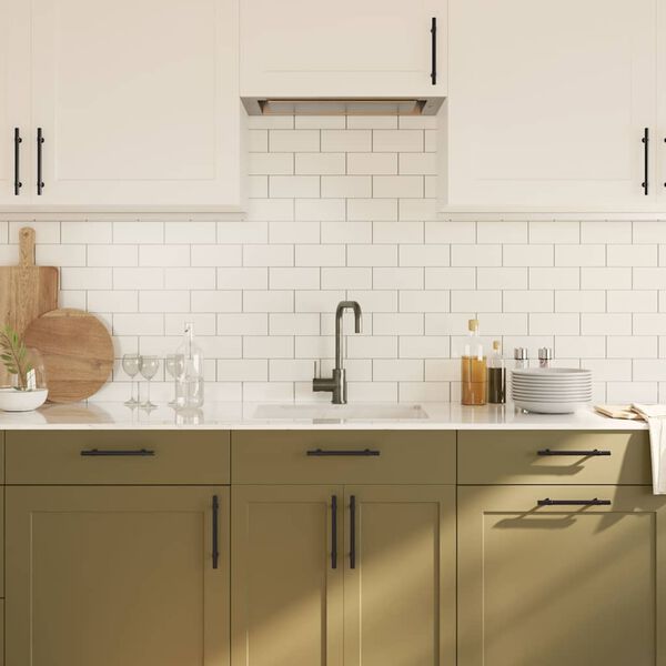 vidaXL Tiradores para armarios 10 uds acero inoxidable negro 128 mm