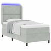 vidaXL Cama con Box Spring LED y Colch&oacute;n Manual Gris Claro 90 x 200 cm