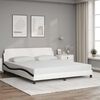 vidaXL Estructura de cama Dover cuero sint&eacute;tico blanco negro 180x200 cm