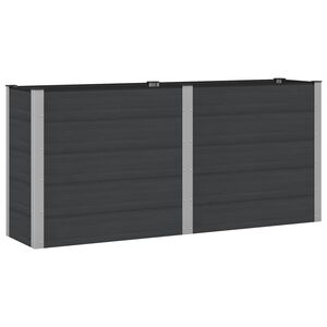 vidaXL Arriate elevado Negro 200 x 50 x 91 cm WPC y Aluminio