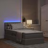 vidaXL Cama con almacenamiento y LED con LED Taup&eacute; 90 x 190 cm tela