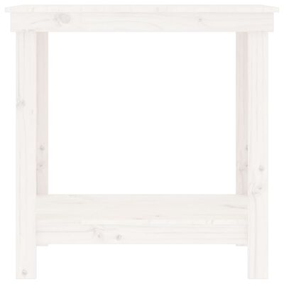 vidaXL Banco de trabajo de madera maciza de pino blanco 80x50x80 cm