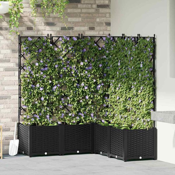 vidaXL Macetero de Jard&iacute;n 5 pcs Negro 120 x 120 x 143 cm Acero