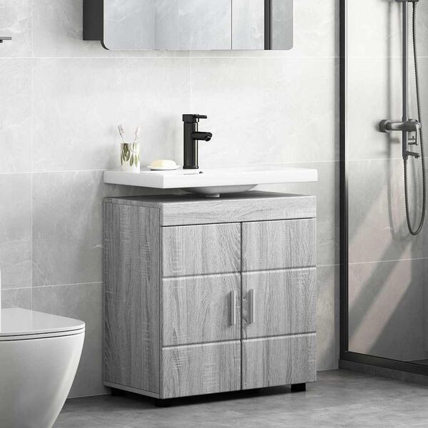 vidaXL Juego de Muebles de Ba&ntilde;o TULUM Gris Sonoma 60 x 34 x 63 cm