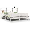 vidaXL Cama con estanter&iacute;a sin colch&oacute;n madera maciza blanca 180x200 cm