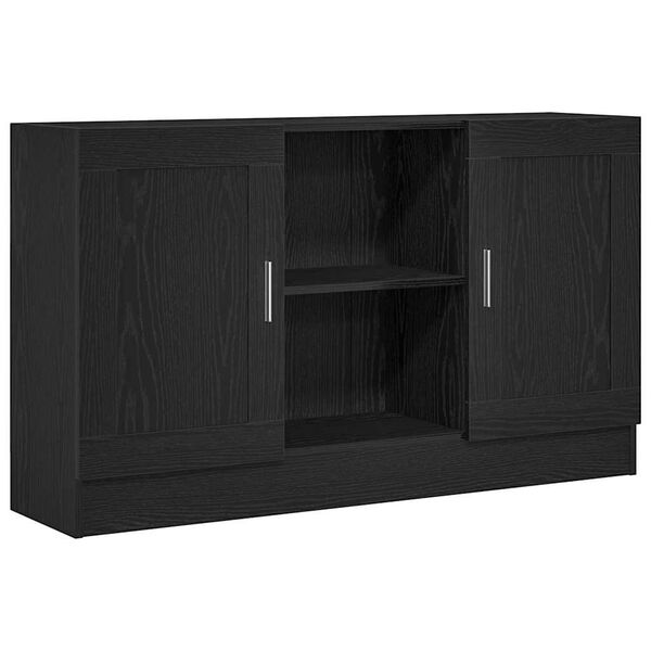 vidaXL Vitrina Roble Negro 120 x 30,5 x 70 cm Madera contrachapada