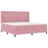 vidaXL Cama tipo Box Spring con colch&oacute;n Rosa 200 x 200 cm Terciopelo