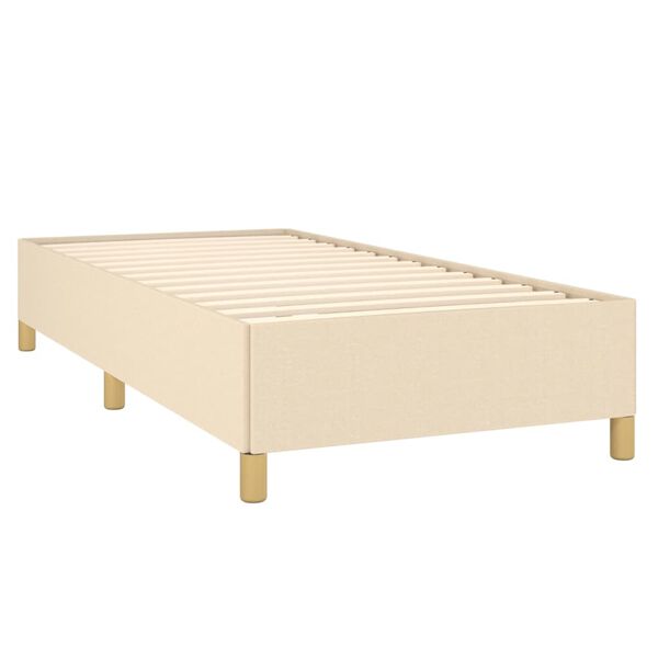 vidaXL Cama box spring con colch&oacute;n tela color crema 100x200 cm