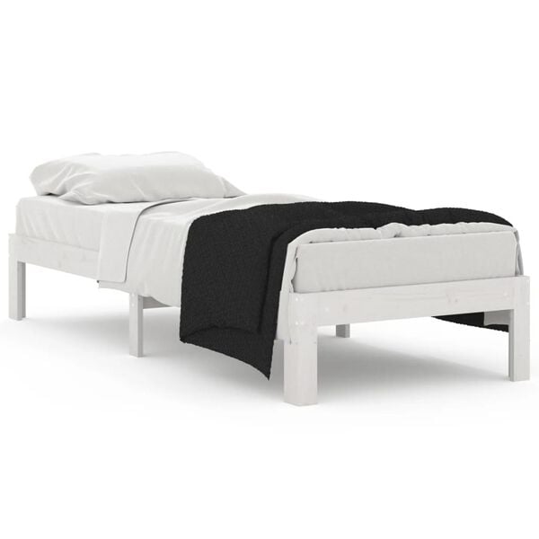 vidaXL Estructura de cama individual sin colch&oacute;n blanco 75x190 cm