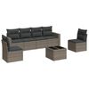 vidaXL Set de sof&aacute;s de jard&iacute;n 7 piezas con cojines rat&aacute;n PE gris