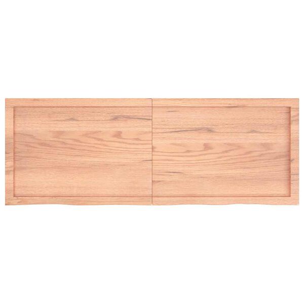 vidaXL Estante pared madera roble tratada marrón claro 140x50x(2-4) cm