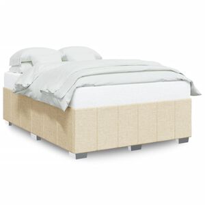 vidaXL Cama sin colch&oacute;n tela color crema 160x200 cm