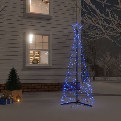 vidaXL Árbol de Navidad cónico 200 LED azul 70x180 cm