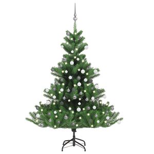 vidaXL &Aacute;rbol de Navidad abeto Nordmann con LEDs y bolas verde 150 cm