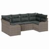 vidaXL Conjunto de sof&aacute; de jard&iacute;n 6 pcs Gris Polirat&aacute;n