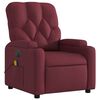 vidaXL Sill&oacute;n de masaje reclinable el&eacute;ctrico tela rojo tinto