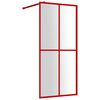 vidaXL Mampara puerta de ducha vidrio transparente ESG rojo 100x195 cm