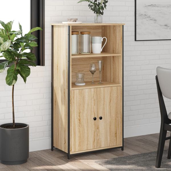 vidaXL Aparador alto madera contrachapada roble Sonoma 62x36x121,5 cm