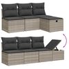 vidaXL Set muebles jard&iacute;n 9 pzas y cojines rat&aacute;n sint&eacute;tico gris claro