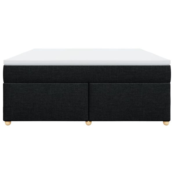 vidaXL Cama box spring con colch&oacute;n tela negro 180x200 cm