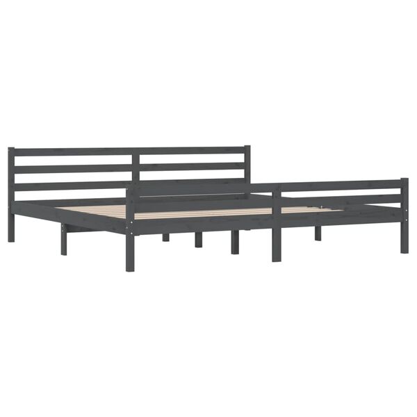 vidaXL Estructura de cama sin colch&oacute;n madera maciza gris 200x200 cm