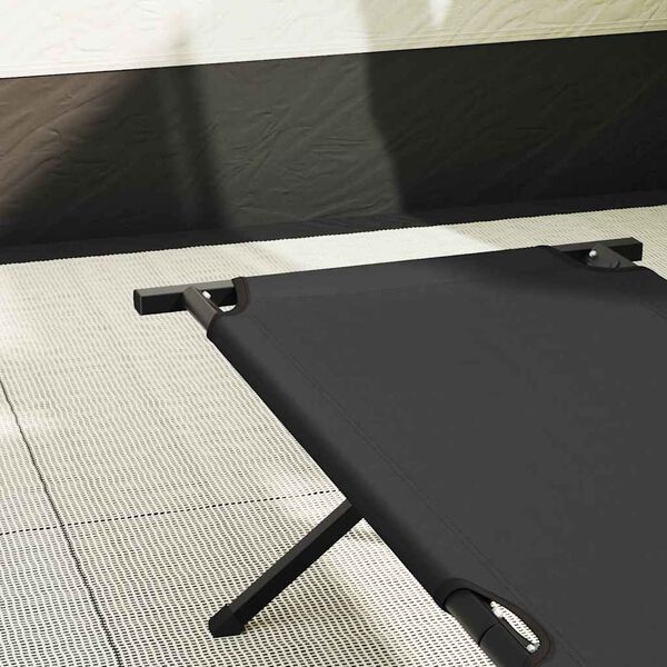 vidaXL Cama de Camping Plegable Negro 210 x 80 x 46 cm Tela Oxford