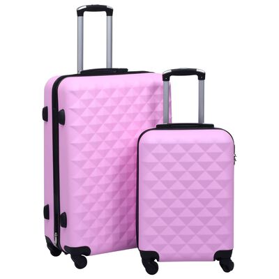 vidaXL Juego de maletas rígidas con ruedas 2 piezas ABS rosa