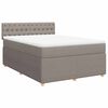vidaXL Cama box spring con colch&oacute;n tela gris taupe 160x200 cm