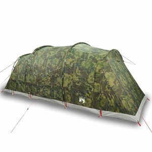 vidaXL Tienda campa&ntilde;a familiar t&uacute;nel 6 personas impermeable camuflaje