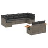 vidaXL Set de muebles de jard&iacute;n 9 pzas y cojines rat&aacute;n sint&eacute;tico gris