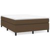vidaXL Estructura de cama con somier tela marr&oacute;n oscuro 140x200 cm