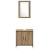 vidaXL Juego de muebles de ba&ntilde;o 4 pcs Marr&oacute;n Madera contrachapada