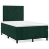 vidaXL Cama box spring colch&oacute;n y LED terciopelo verde oscuro 120x190cm