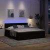 vidaXL Cama otomana con colch&oacute;n y LED tela marr&oacute;n oscuro 180x200cm