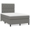 vidaXL Cama box spring con colch&oacute;n y LED tela marr&oacute;n oscuro 120x190 cm